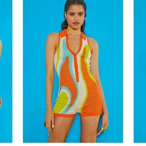 Jaded London Abstract sleeveless Romper